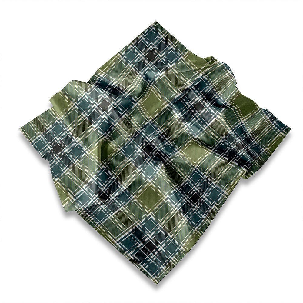 ScotsTee Shop Scottish MacDonald Hunting (Donald Hunting) Weathered Tartan Pocket Square, Scarf, Handkerchief