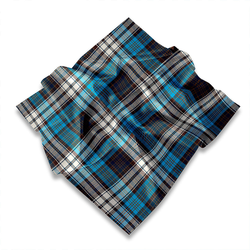 ScotsTee Shop Scottish MacDonald Dress Muted Blue Special (Donald Dress Muted Blue Special) Modern Tartan Pocket Square, Scarf, Handkerchief