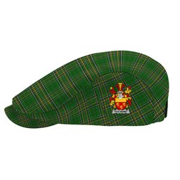 ScotsTee Shop Irish Fitz-Henry Clan Coat of Arms Jeff Cap Irish Tartan Flat Cap