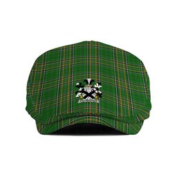 ScotsTee Shop Irish Fitz-Maurice Clan Coat of Arms Jeff Cap Irish Tartan Flat Cap