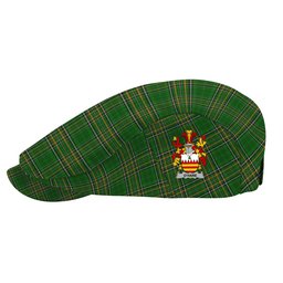 ScotsTee Shop Irish Hare or O_Hare Clan Coat of Arms Jeff Cap Irish Tartan Flat Cap