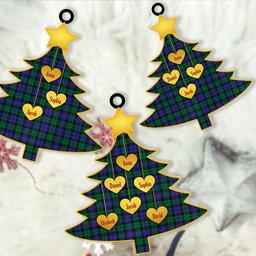 ScotsTee Shop Scottish Blackwatch Modern Clan Tartan Ornament Custom Name Family Christmas Tree