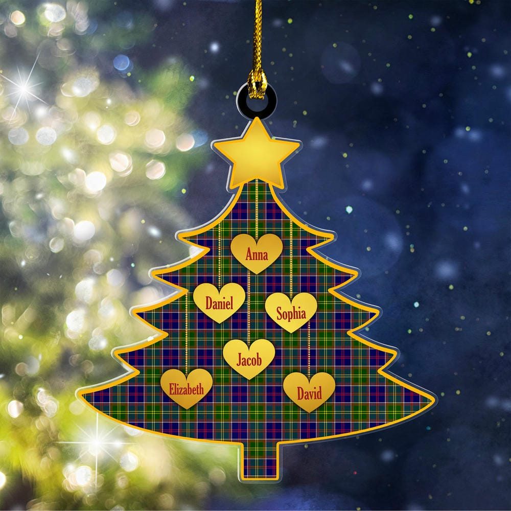 ScotsTee Shop Scottish Ayrshire District Clan Tartan Ornament Custom Name Family Christmas Tree