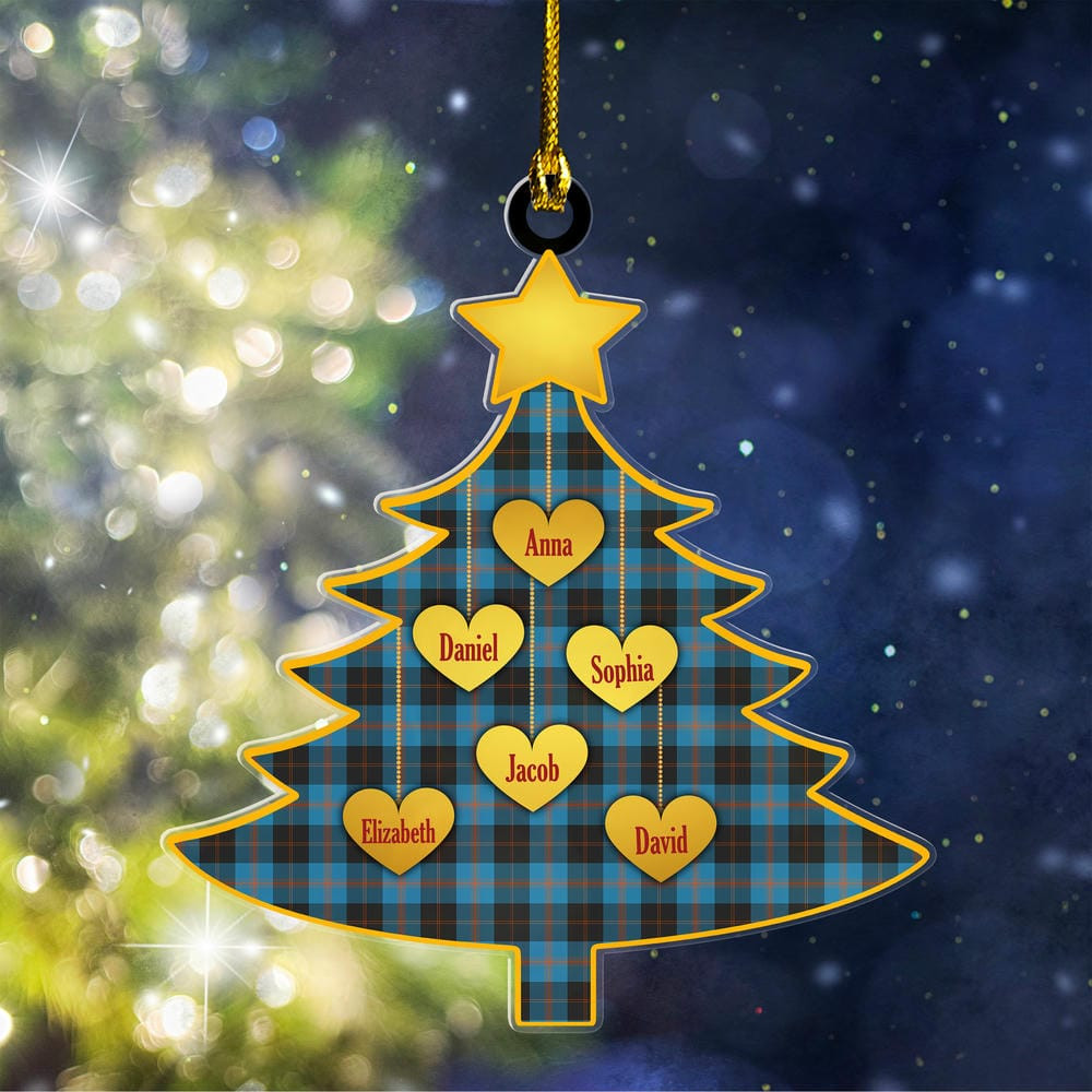 ScotsTee Shop Scottish Angus Ancient Clan Tartan Ornament Custom Name Family Christmas Tree