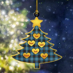 ScotsTee Shop Scottish Angus Ancient Clan Tartan Ornament Custom Name Family Christmas Tree