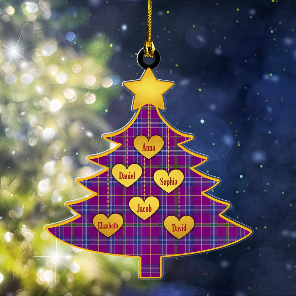 ScotsTee Shop Scottish Jackson Clan Tartan Ornament Custom Name Family Christmas Tree