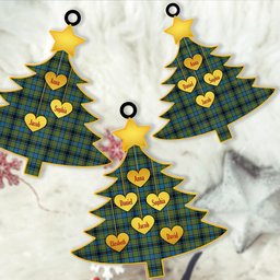 ScotsTee Shop Scottish Gillies Ancient Clan Tartan Ornament Custom Name Family Christmas Tree