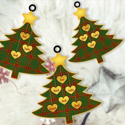 ScotsTee Shop Scottish Fulton Clan Tartan Ornament Custom Name Family Christmas Tree