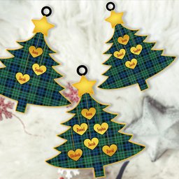 ScotsTee Shop Scottish MacCallum Ancient Clan Tartan Ornament Custom Name Family Christmas Tree