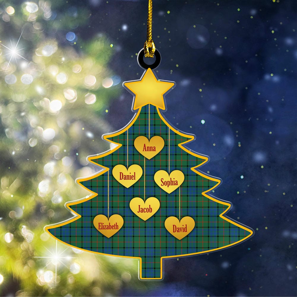 ScotsTee Shop Scottish Lauder Clan Tartan Ornament Custom Name Family Christmas Tree