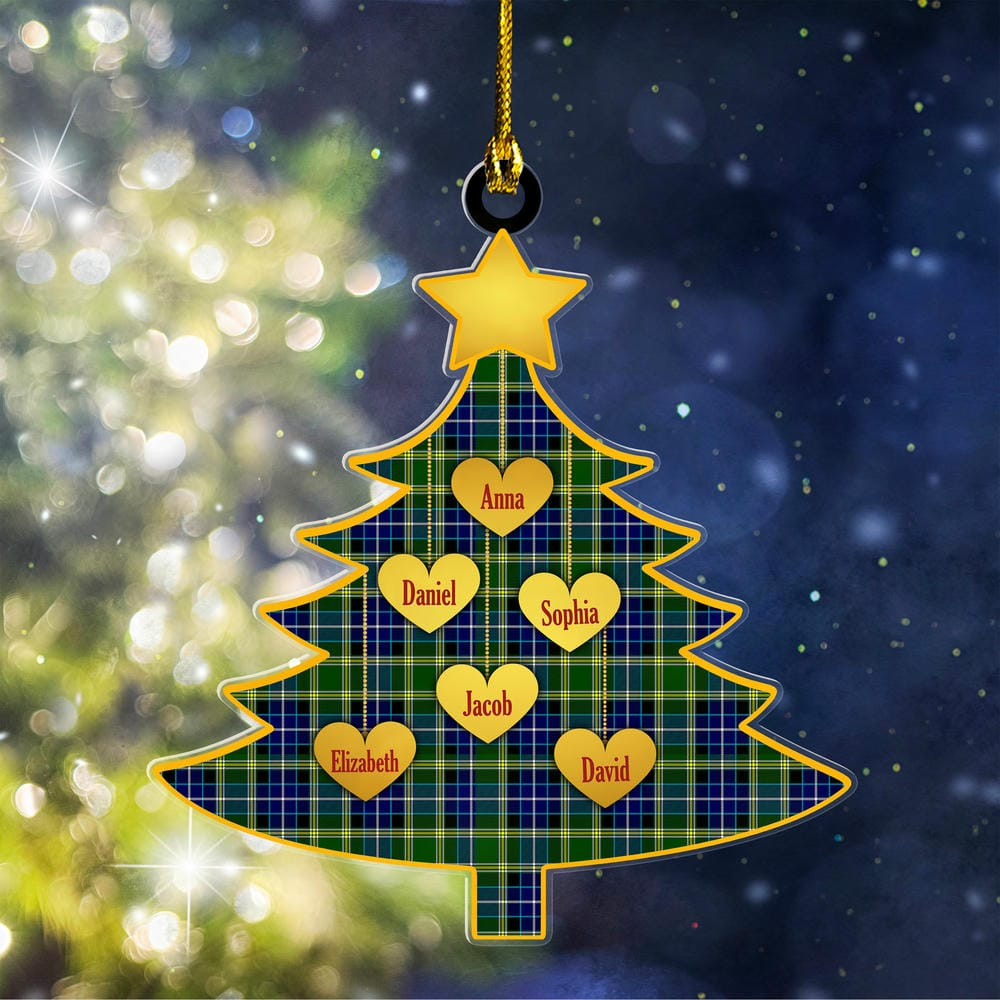 ScotsTee Shop Scottish MacKellar Clan Tartan Ornament Custom Name Family Christmas Tree