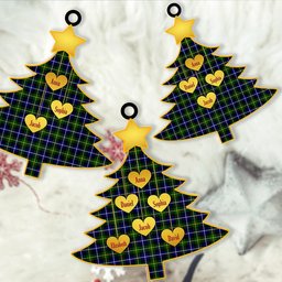 ScotsTee Shop Scottish MacNeill of Barra Modern Clan Tartan Ornament Custom Name Family Christmas Tree
