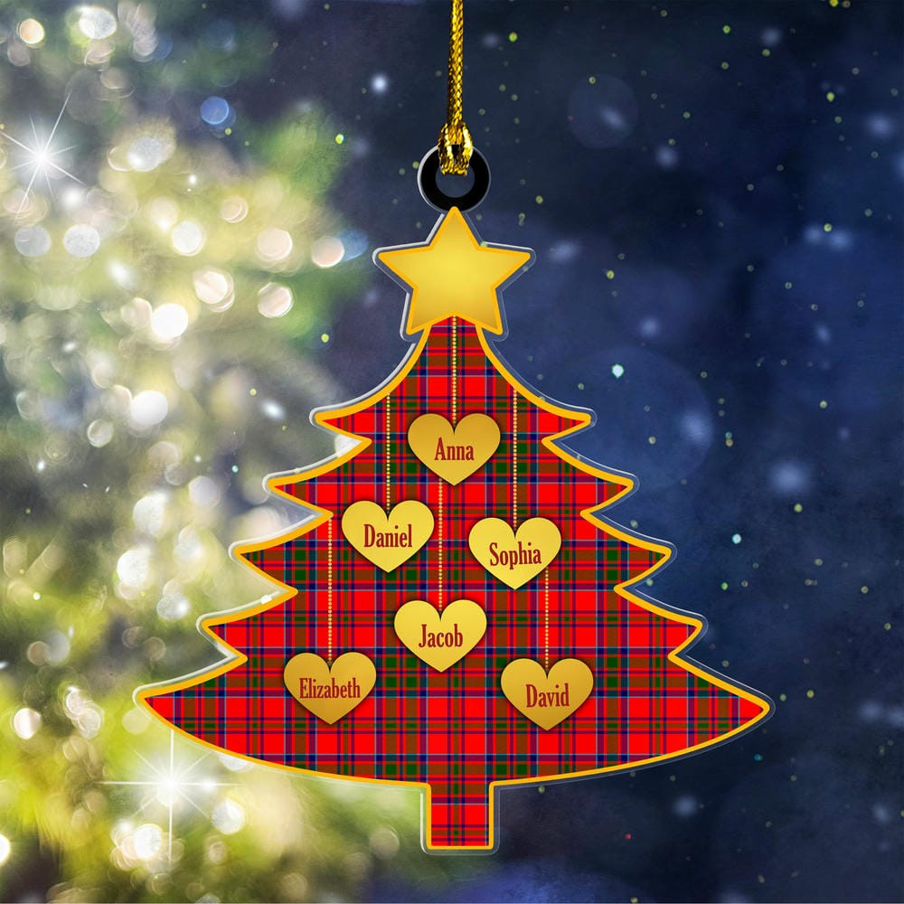 ScotsTee Shop Scottish MacKillop Clan Tartan Ornament Custom Name Family Christmas Tree
