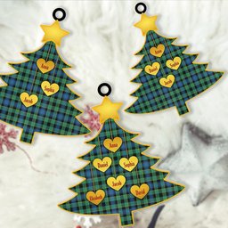 ScotsTee Shop Scottish Mouat Clan Tartan Ornament Custom Name Family Christmas Tree