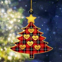 ScotsTee Shop Scottish Marjoribanks Clan Tartan Ornament Custom Name Family Christmas Tree