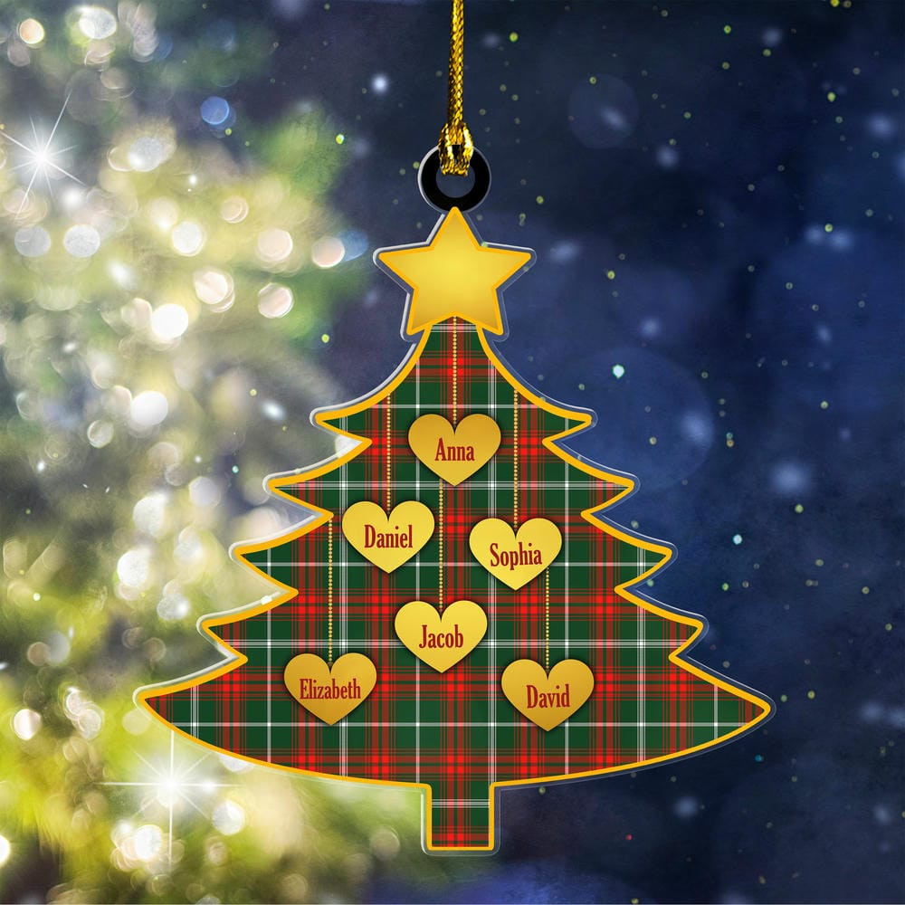 ScotsTee Shop Scottish Prince of Wales Clan Tartan Ornament Custom Name Family Christmas Tree