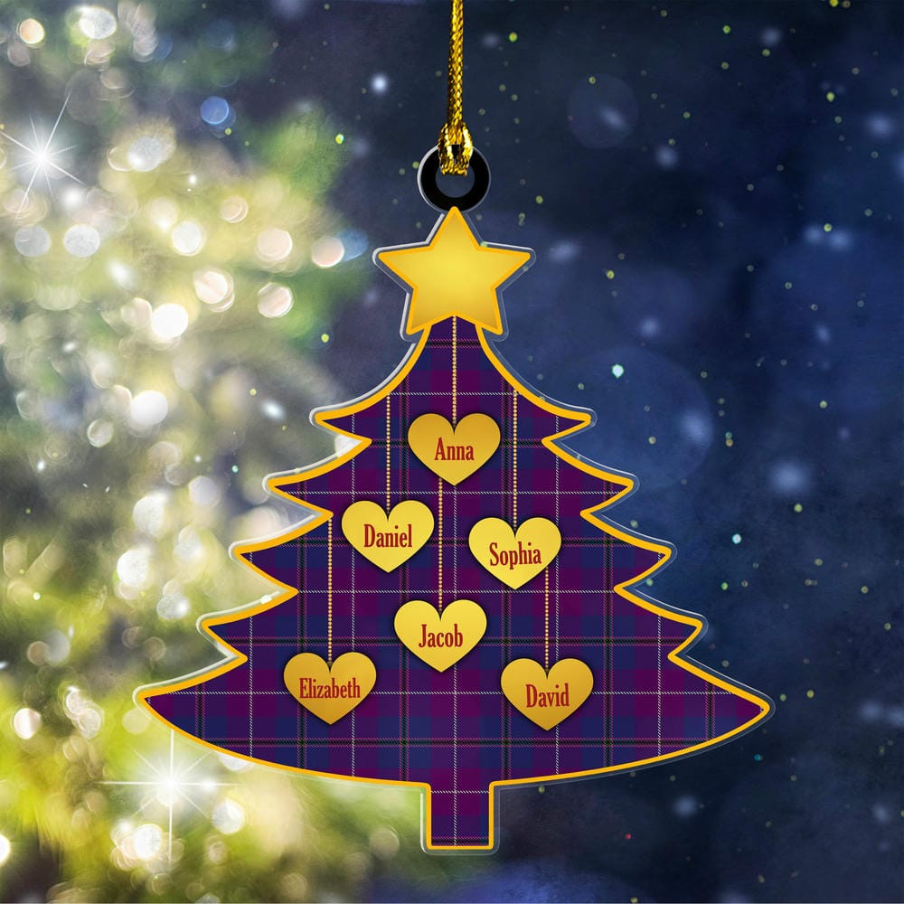 ScotsTee Shop Scottish Pride of Glencoe Clan Tartan Ornament Custom Name Family Christmas Tree