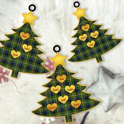 ScotsTee Shop Scottish Reid Green Clan Tartan Ornament Custom Name Family Christmas Tree