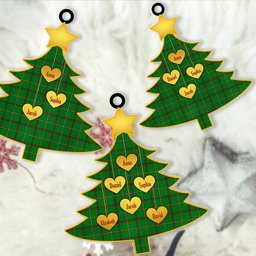 ScotsTee Shop Scottish Tribe of Mar Clan Tartan Ornament Custom Name Family Christmas Tree