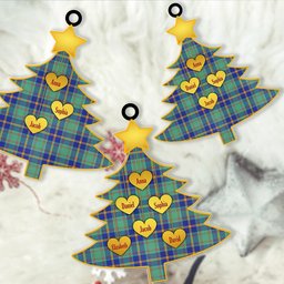 ScotsTee Shop Scottish US Marine Clan Tartan Ornament Custom Name Family Christmas Tree