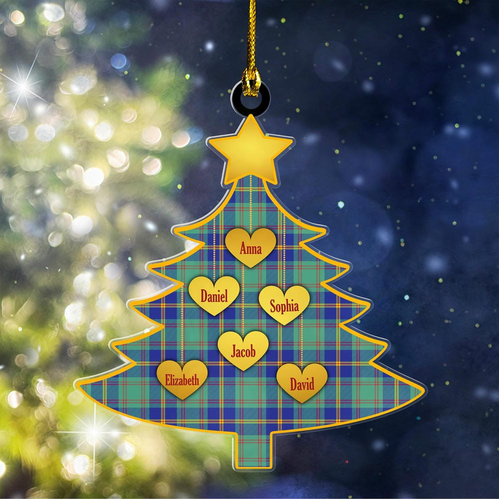 ScotsTee Shop Scottish US Marine Clan Tartan Ornament Custom Name Family Christmas Tree