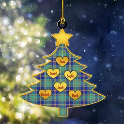 ScotsTee Shop Scottish US Marine Clan Tartan Ornament Custom Name Family Christmas Tree
