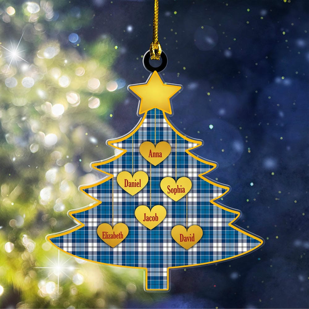 ScotsTee Shop Scottish Strathclyde District Clan Tartan Ornament Custom Name Family Christmas Tree