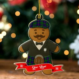 ScotsTee Shop Scottish Schaw (of Sauchie) Clan Crest Tartan Ornament Custom Gingerbread Scotsman