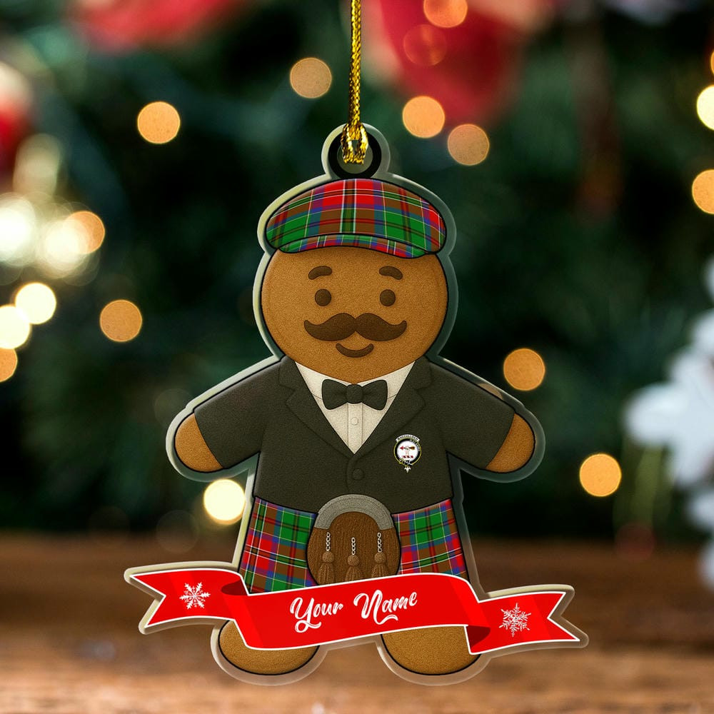ScotsTee Shop Scottish MacCulloch (McCulloch) Clan Crest Tartan Ornament Custom Gingerbread Scotsman