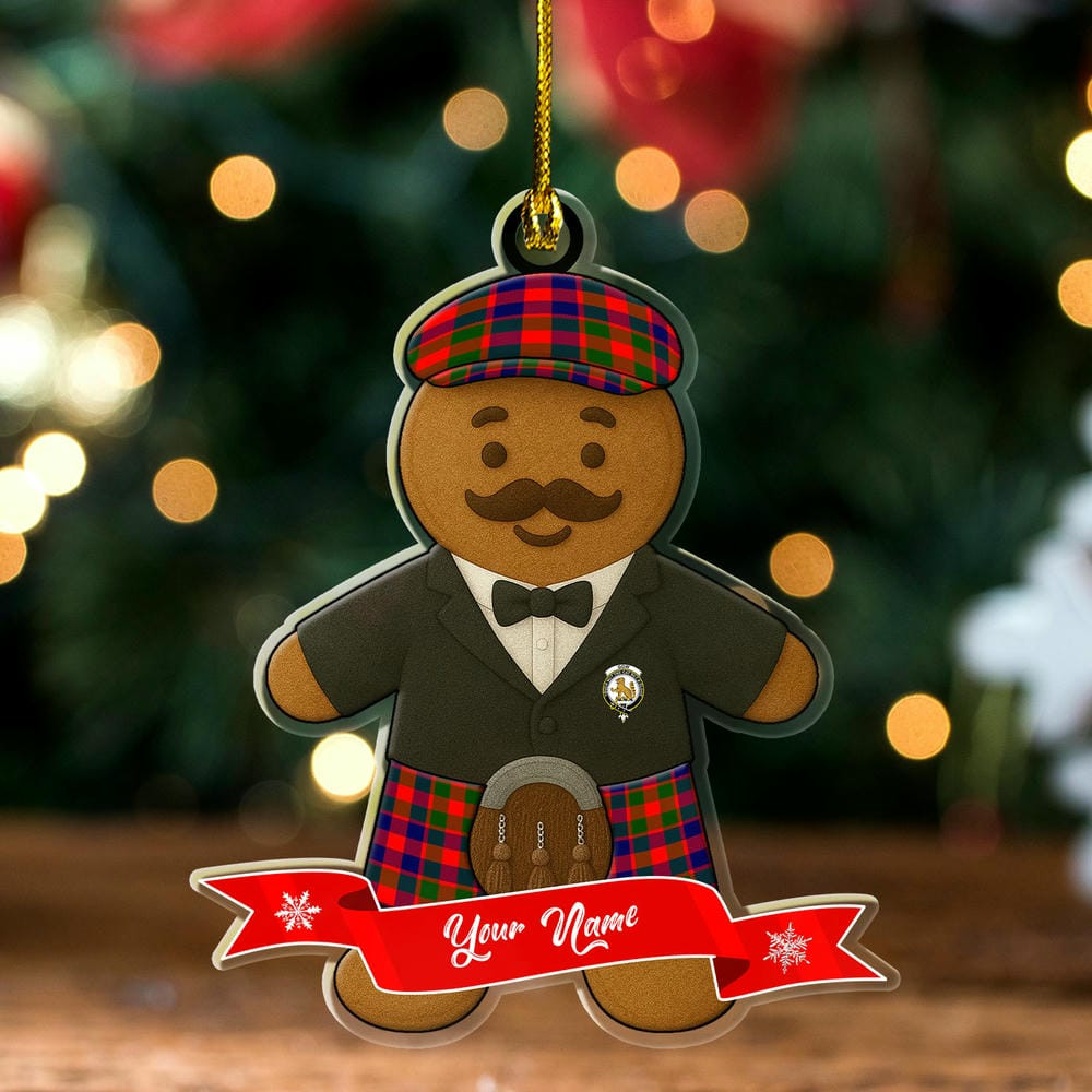 ScotsTee Shop Scottish Gow (or McGouan) Clan Crest Tartan Ornament Custom Gingerbread Scotsman
