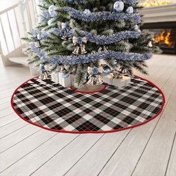 ScotsTee Shop Scottish Brodie Black & White Clan Crest Tartan Christmas Tree Skirt