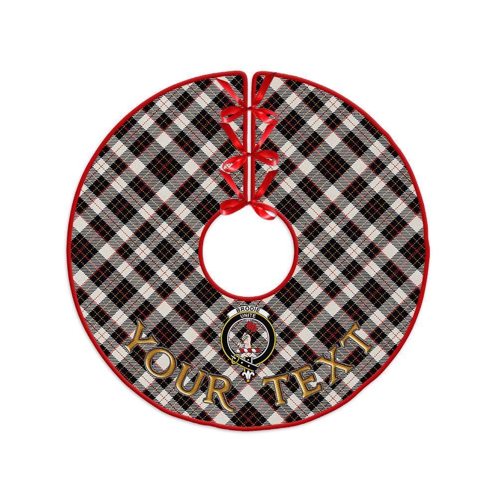 ScotsTee Shop Scottish Brodie Black & White Clan Crest Tartan Christmas Tree Skirt