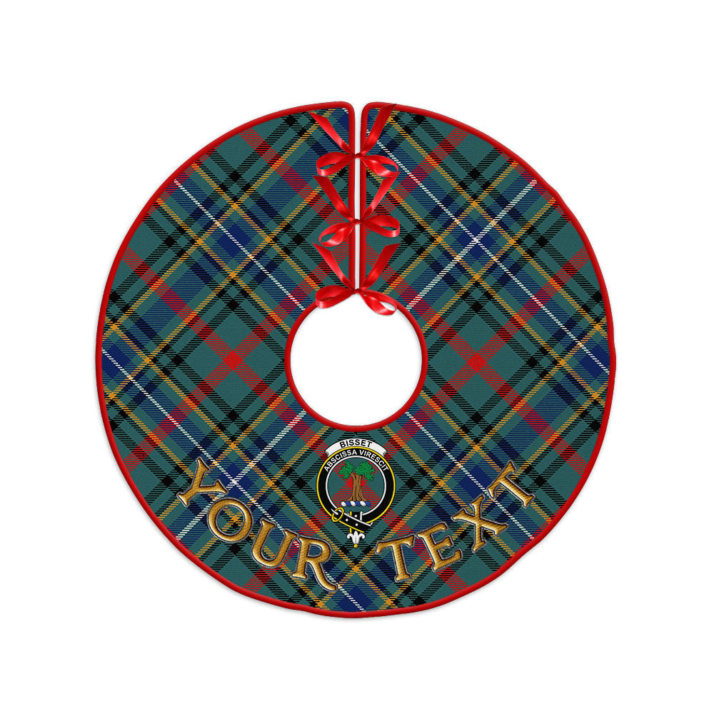 ScotsTee Shop Scottish Bisset Modern Clan Crest Tartan Christmas Tree Skirt