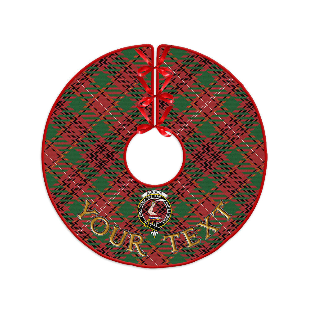 ScotsTee Shop Scottish Ainslie Ancient Clan Crest Tartan Christmas Tree Skirt