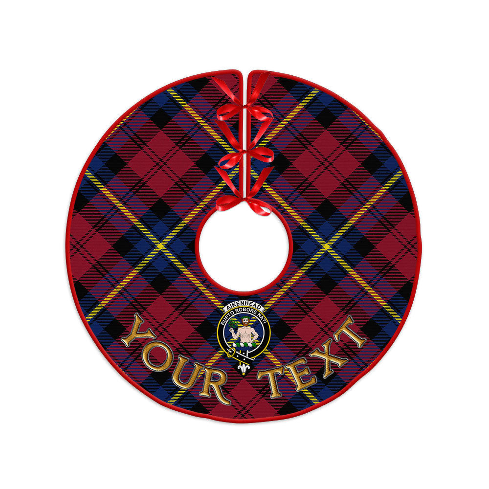 ScotsTee Shop Scottish Aitken Modern Clan Crest Tartan Christmas Tree Skirt