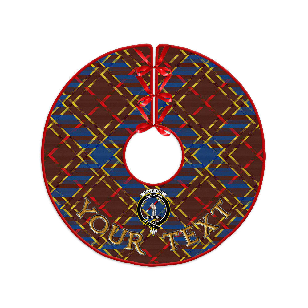 ScotsTee Shop Scottish Balfour Modern Clan Crest Tartan Christmas Tree Skirt