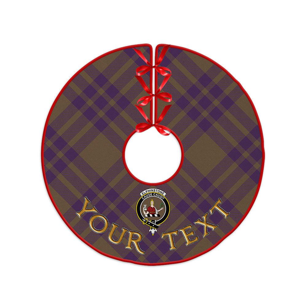 ScotsTee Shop Scottish Elphinstone Weathered Clan Crest Tartan Christmas Tree Skirt
