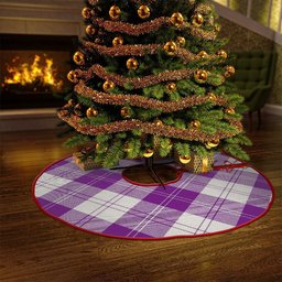 ScotsTee Shop Scottish Erskine Purple Clan Crest Tartan Christmas Tree Skirt