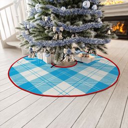ScotsTee Shop Scottish Erskine Blue Clan Crest Tartan Christmas Tree Skirt