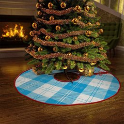 ScotsTee Shop Scottish Erskine Blue Clan Crest Tartan Christmas Tree Skirt