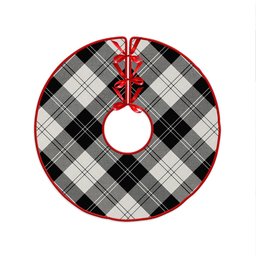 ScotsTee Shop Scottish Erskine Black & White Clan Crest Tartan Christmas Tree Skirt