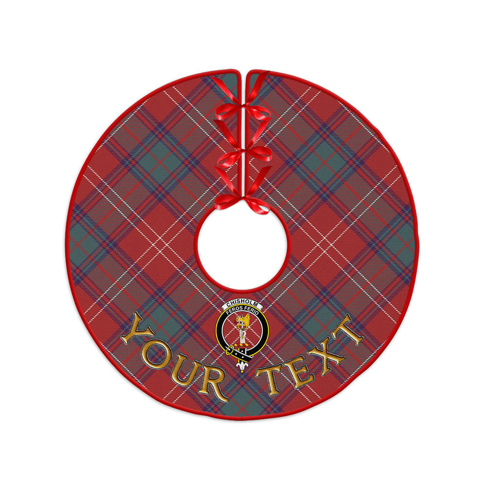 ScotsTee Shop Scottish Chisholm Weathered Clan Crest Tartan Christmas Tree Skirt