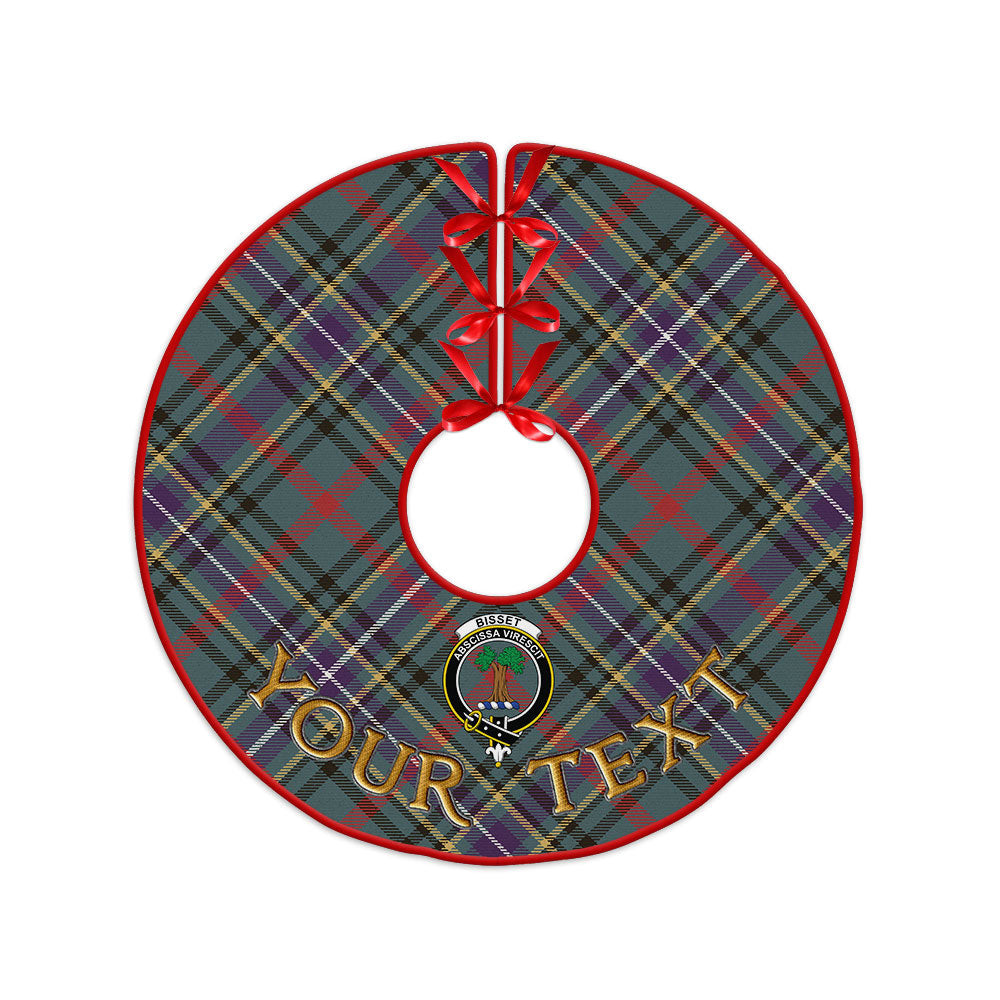 ScotsTee Shop Scottish Bisset Weathered Clan Crest Tartan Christmas Tree Skirt