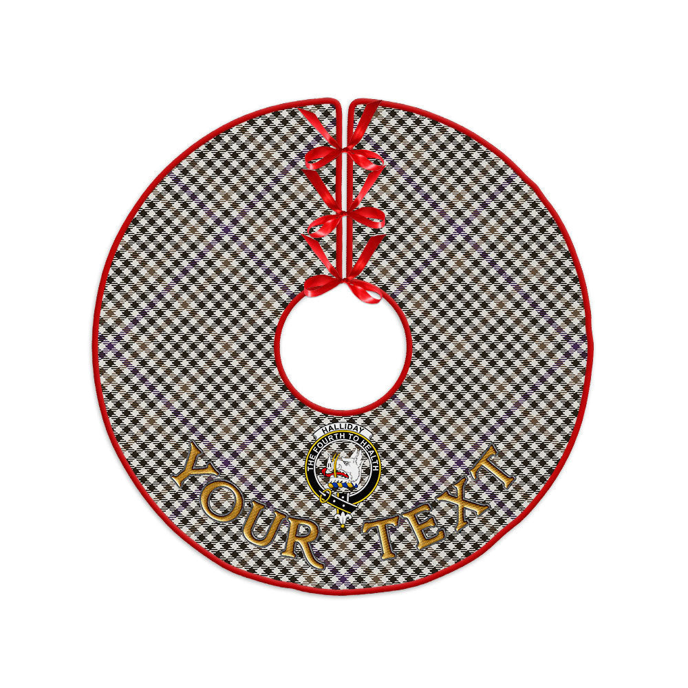 ScotsTee Shop Scottish Halliday (Holliday) Weathered Clan Crest Tartan Christmas Tree Skirt