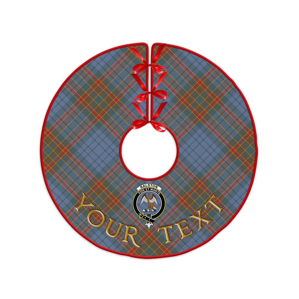 ScotsTee Shop Scottish Ralston UK Weathered Clan Crest Tartan Christmas Tree Skirt