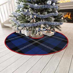ScotsTee Shop Scottish Ramsay Blue Modern Clan Crest Tartan Christmas Tree Skirt