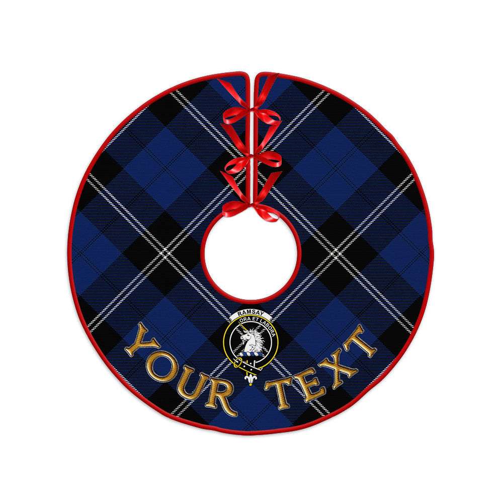 ScotsTee Shop Scottish Ramsay Blue Modern Clan Crest Tartan Christmas Tree Skirt