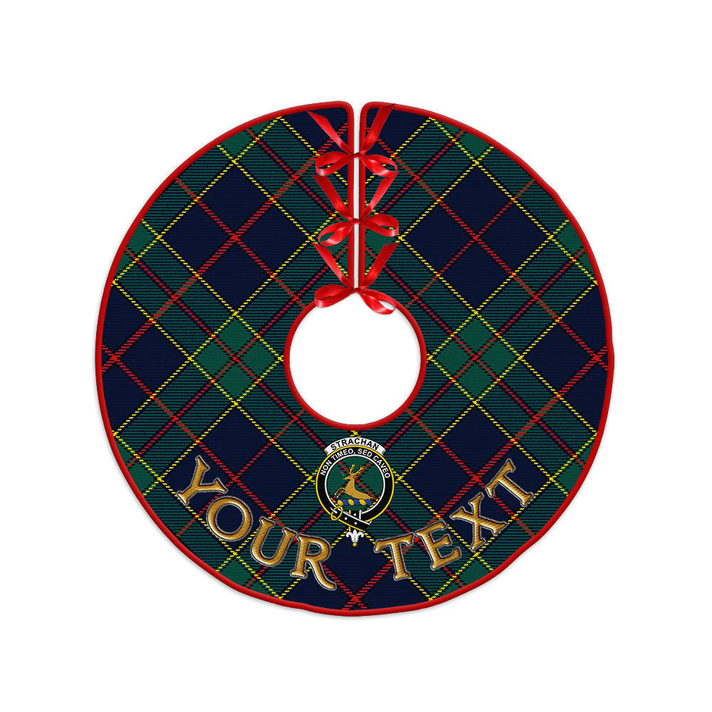 ScotsTee Shop Scottish Strachan Modern Clan Crest Tartan Christmas Tree Skirt