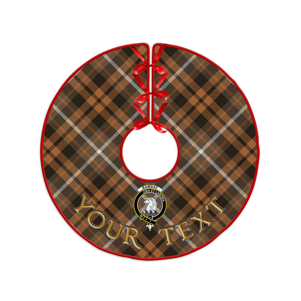 ScotsTee Shop Scottish Ramsay Orange Weathered Clan Crest Tartan Christmas Tree Skirt