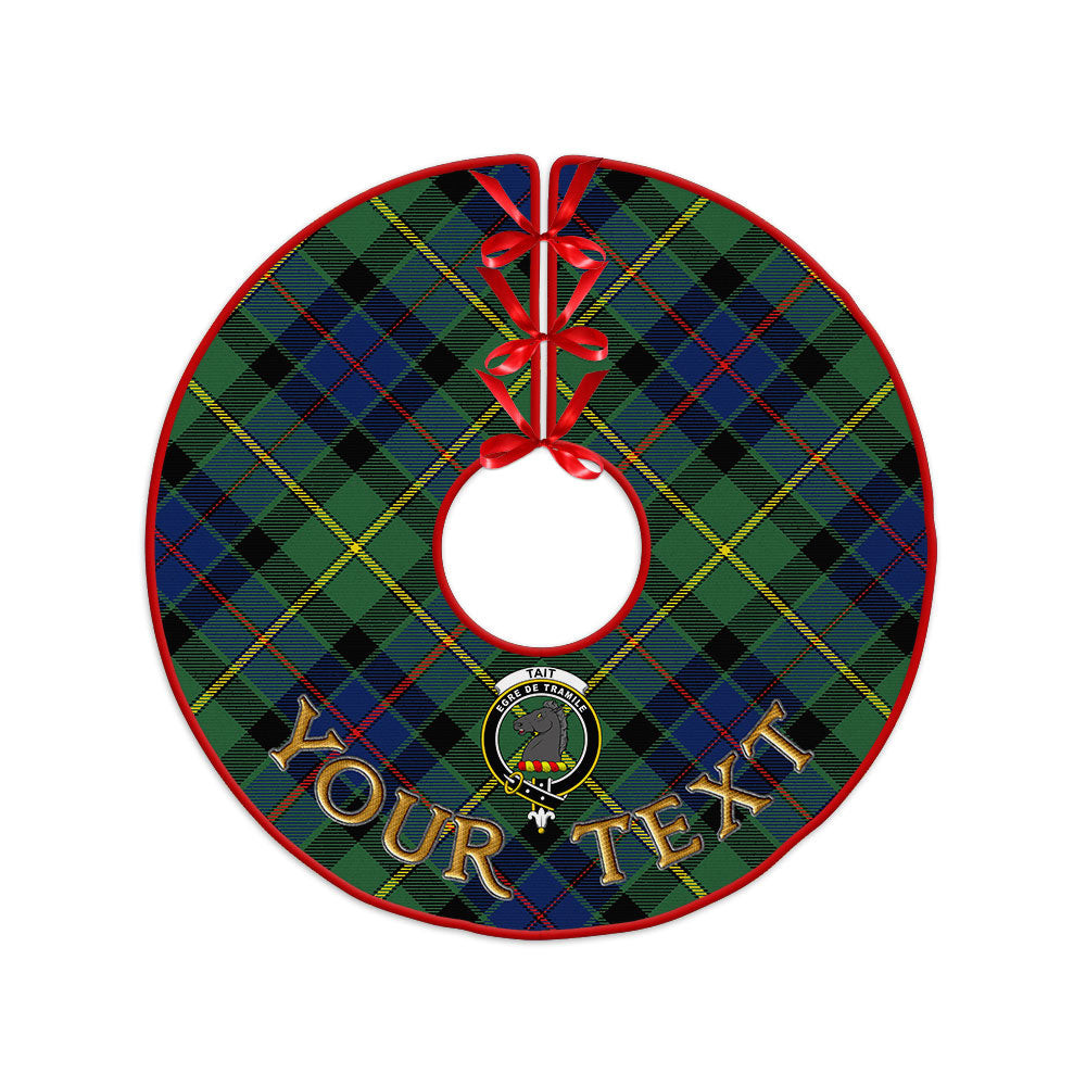 ScotsTee Shop Scottish Tait Modern Clan Crest Tartan Christmas Tree Skirt
